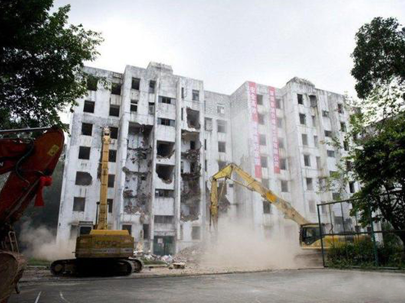 使用海沙的建筑物，墻體受損嚴重